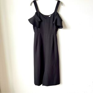 FRANCESCA’S Miami Ruffled Cold Shoulder Capri Jumpsuit—SZ. Small